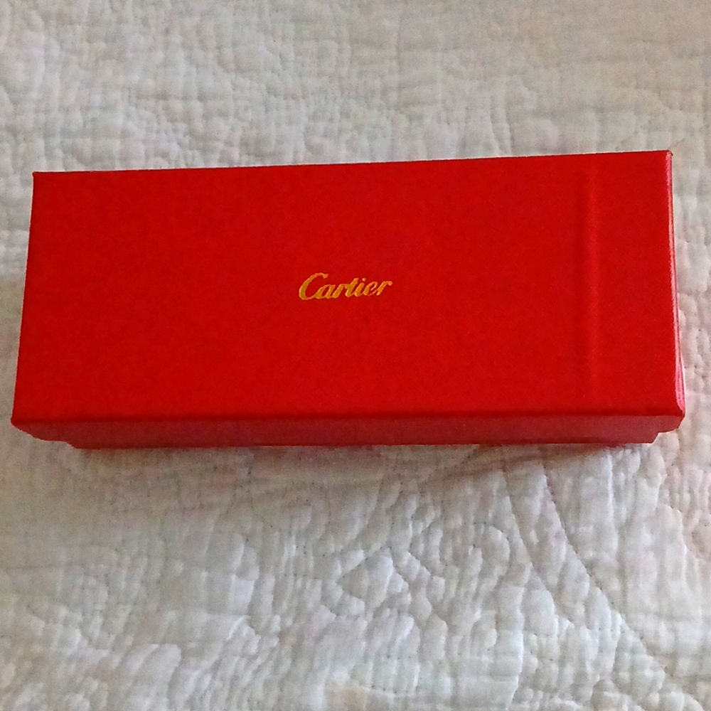 Cartier Red Eyeglass Box with Gold Logo